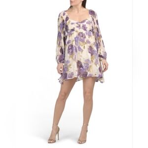 LUSH Sweetheart Neckline Floral Mini Dress